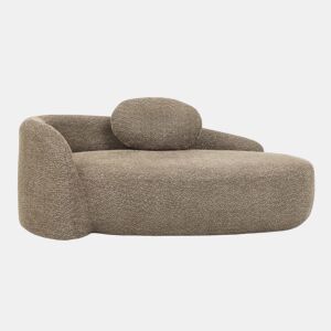 Sofá individual em tecido teddy fleece - design minimalista arredondado, estofamento macio com almofada, ideal para a sala de estar, quarto e escritório - castanho