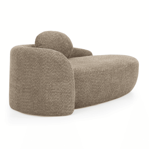 Sofá individual em tecido teddy fleece - design minimalista arredondado, estofamento macio com almofada, ideal para a sala de estar, quarto e escritório - castanho