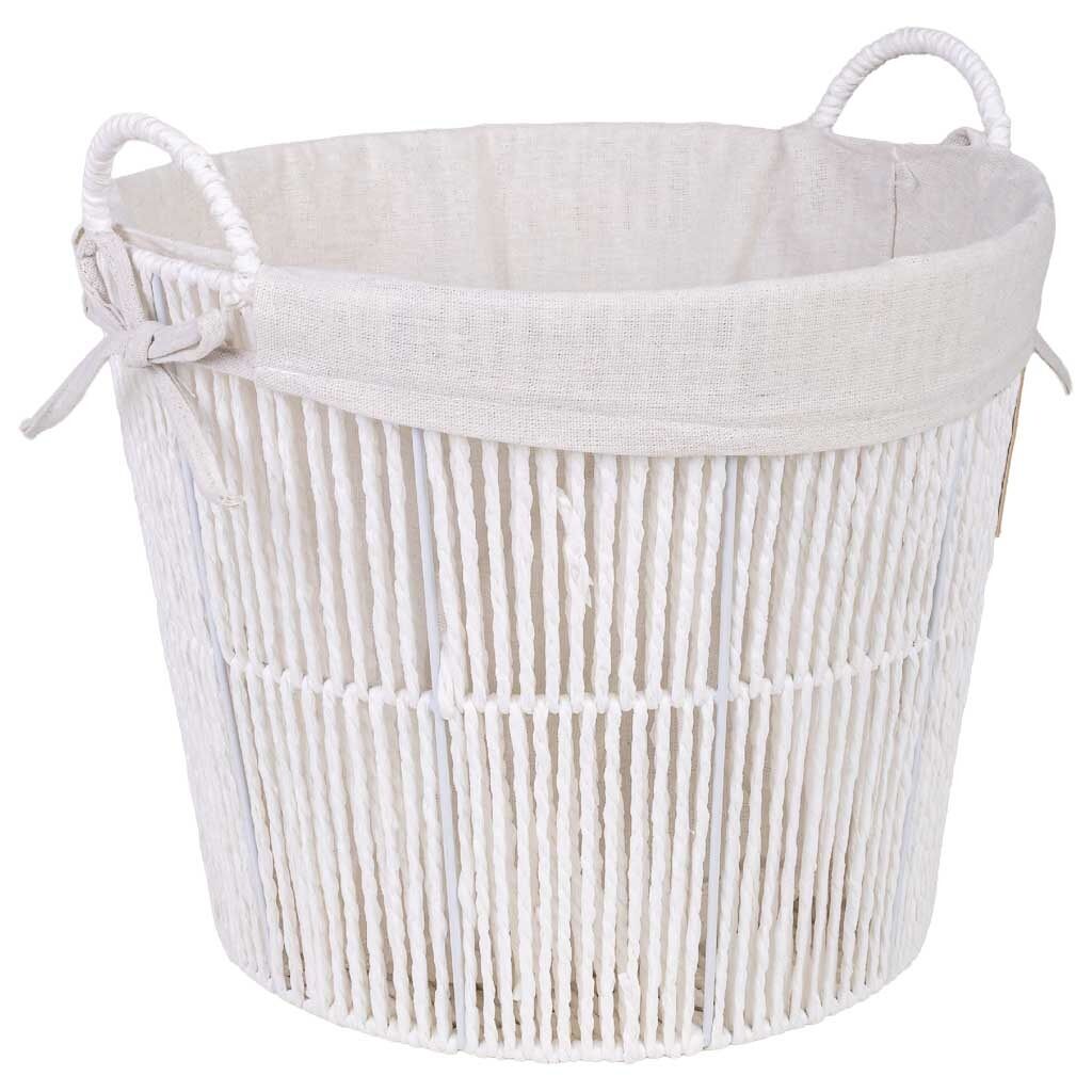 Cesta de almacenamiento blanca d36x30/d29 cm
