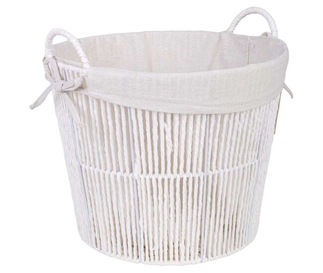 Cesta de almacenamiento blanca d36x30/d29 cm
