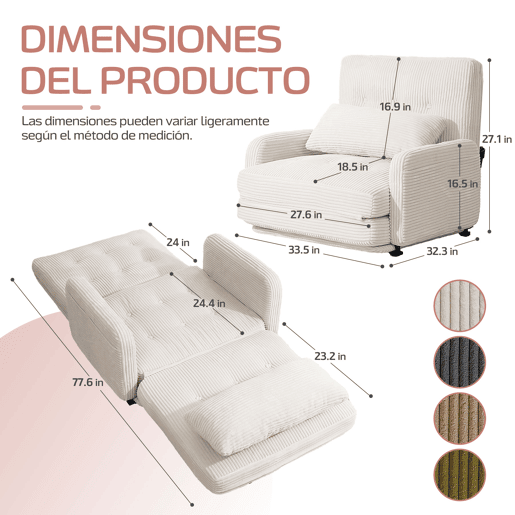 Sofá-Cama Desdobrável Homemiyn 4 em 1 para Uso Temporário Sofá-Cama Desdobrável Homemiyn 4 em 1 para Uso Temporário