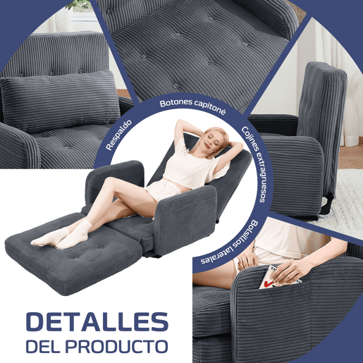 Sofá-Cama Desdobrável Homemiyn 4 em 1 para Uso Temporário Sofá-Cama Desdobrável Homemiyn 4 em 1 para Uso Temporário