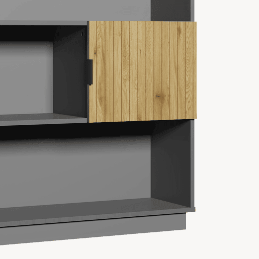 Estante de livros Verhundar com 3 portas 102x120x30 cm Cinzento Madeira en.casa Estante de livros Verhundar com 3 portas 102x120x30 cm Cinzento Madeira en.casa