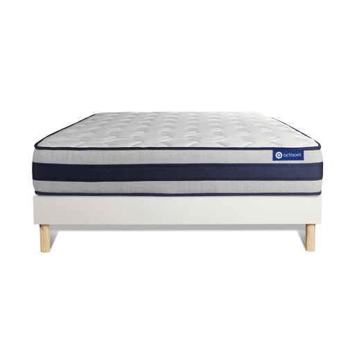 Conjunto de Estrado Branco + Colchão ACTISOM Actiflex Ergo (140x190 cm - molas ensacadas y Viscoelástica- Altura: 24 cm) Conjunto de Estrado Branco + Colchão ACTISOM Actiflex Ergo (140x190 cm - molas ensacadas y Viscoelástica- Altura: 24 cm)