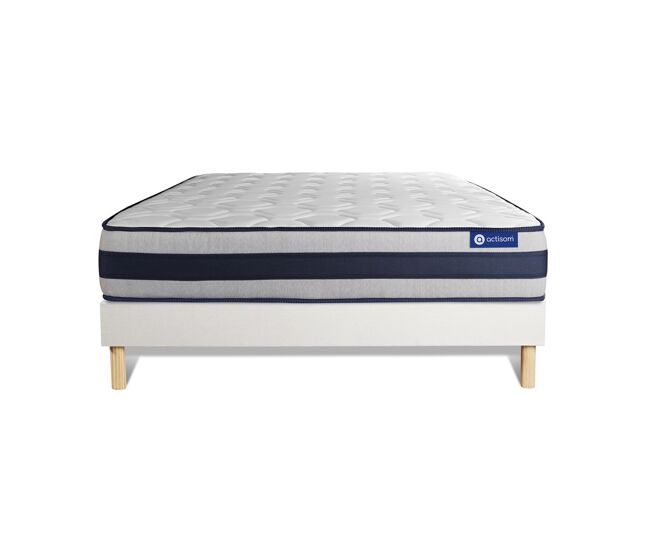 Pack colchón actiflex ergo 140x190cm + somier multiláminas, muelles ensacados y espuma viscoelástica, 3 zonas de confort, fabricado en portugal
