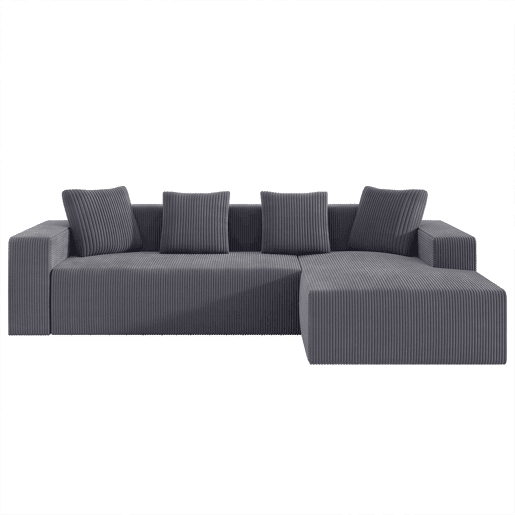 Sofá de Canto Veludo Cotelê Chaise Longue VERTEXKAELISYNATH Sofá de Canto Veludo Cotelê Chaise Longue VERTEXKAELISYNATH
