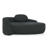 Sofá individual de 1 lugar - design minimalista em pelúcia teddy com formato arredondado, estofamento macio com almofadas, uso versátil para sala de estar, quarto e escritório - Preto