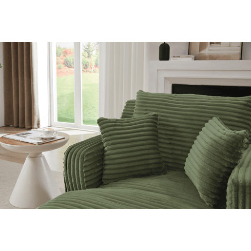 Sofá-Cama Modular Chaise Longue em Veludo Cotelê Verde, Não Necessita de Montagem Sofá-Cama Modular Chaise Longue em Veludo Cotelê Verde, Não Necessita de Montagem