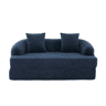 Sofá-cama rápido de 2 lugares 2 em 1 u2013 conversível com duas almofadas, versátil para a sala de estar e o quarto de hóspedes u2013 azul-marinho em chenille