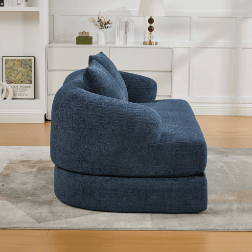 Sofá-cama rápido de 2 lugares 2 em 1 u2013 conversível com duas almofadas, versátil para a sala de estar e o quarto de hóspedes u2013 azul-marinho em chenille Sofá-cama rápido de 2 lugares 2 em 1 u2013 conversível com duas almofadas, versátil para a sala de estar e o quarto de hóspedes u2013 azul-marinho em chenille