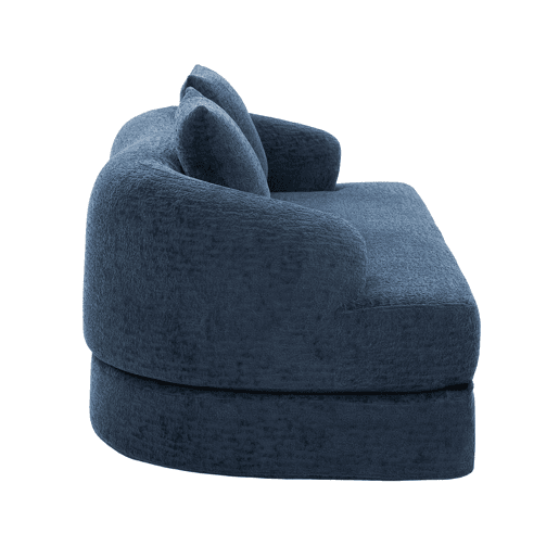 Sofá-cama rápido de 2 lugares 2 em 1 u2013 conversível com duas almofadas, versátil para a sala de estar e o quarto de hóspedes u2013 azul-marinho em chenille Sofá-cama rápido de 2 lugares 2 em 1 u2013 conversível com duas almofadas, versátil para a sala de estar e o quarto de hóspedes u2013 azul-marinho em chenille