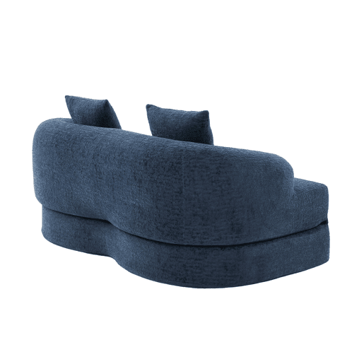 Sofá-cama rápido de 2 lugares 2 em 1 u2013 conversível com duas almofadas, versátil para a sala de estar e o quarto de hóspedes u2013 azul-marinho em chenille Sofá-cama rápido de 2 lugares 2 em 1 u2013 conversível com duas almofadas, versátil para a sala de estar e o quarto de hóspedes u2013 azul-marinho em chenille