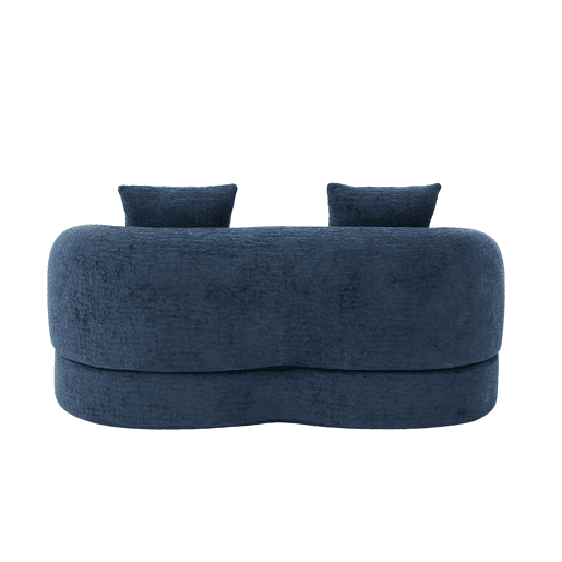 Sofá-cama rápido de 2 lugares 2 em 1 u2013 conversível com duas almofadas, versátil para a sala de estar e o quarto de hóspedes u2013 azul-marinho em chenille Sofá-cama rápido de 2 lugares 2 em 1 u2013 conversível com duas almofadas, versátil para a sala de estar e o quarto de hóspedes u2013 azul-marinho em chenille