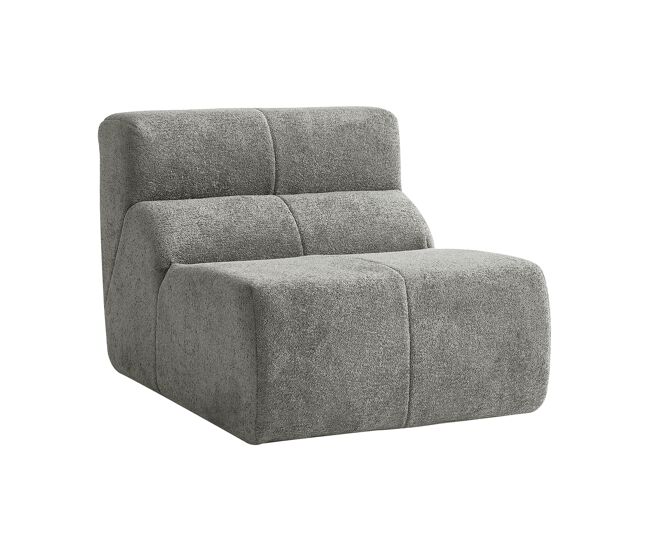 Sillón sin brazos de terciopelo bouclé gris claro — astraella