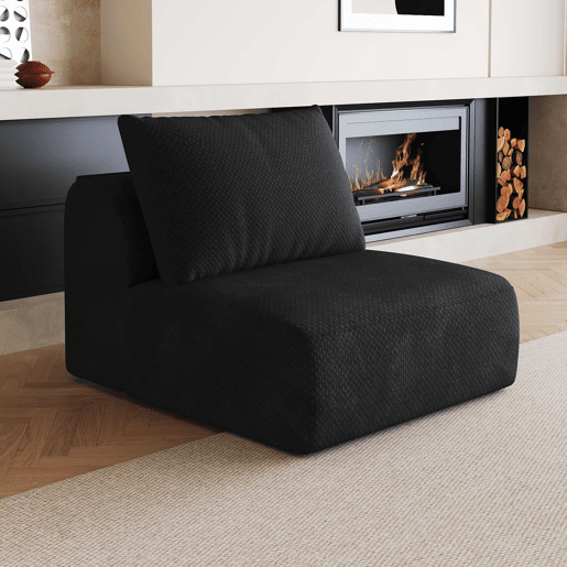 Sofá relax 70 x 90 x 85 cm - 1 lugar, estofado e confortável - Preto Sofá relax 70 x 90 x 85 cm - 1 lugar, estofado e confortável - Preto