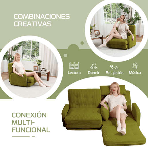 Poltrona Individual Homemiyn com Puff Acolchoado e Estrutura Sólida Poltrona Individual Homemiyn com Puff Acolchoado e Estrutura Sólida