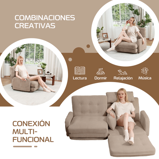 Sofá Multifuncional Homemiyn com Área de Leitura, Descanso e Música Sofá Multifuncional Homemiyn com Área de Leitura, Descanso e Música
