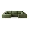 Sofá modular de canto de 270 cm - chaise longue em L, assento profundo, sem montagem, sofá compactado - Verde