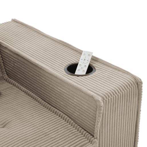 Sofá-cama duplo de 2 lugares u2013 moderno, com almofadas e apoio para os pés decorativo com arrumação lateral e porta-copos, ideal para recantos de leitura e salas de jogos u2013 cáqui Sofá-cama duplo de 2 lugares u2013 moderno, com almofadas e apoio para os pés decorativo com arrumação lateral e porta-copos, ideal para recantos de leitura e salas de jogos u2013 cáqui