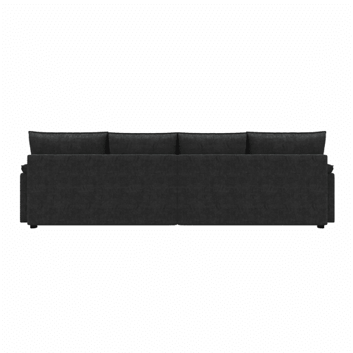 Sofá modular em U 264,5 x 142,5 x 84 cm u2014 modelo Cloud com assento profundo, encosto alto e 2 pufes móveis u2014 Preto Sofá modular em U 264,5 x 142,5 x 84 cm u2014 modelo Cloud com assento profundo, encosto alto e 2 pufes móveis u2014 Preto