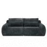 Sofá de dois lugares - tecido felpudo sintético estilo coelho, macio e de alta resiliência, porta de carregamento USB, bolso lateral para revistas, ideal para salas pequenas, apartamentos, escritórios e quartos - Cinza