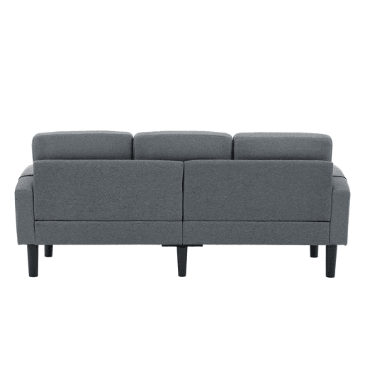 Sofá de canto em L 204 x 136 x 80 cm - 3 lugares com chaise longue, bolso lateral, 10 pés - cinzento Sofá de canto em L 204 x 136 x 80 cm - 3 lugares com chaise longue, bolso lateral, 10 pés - cinzento
