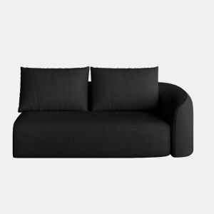 Sofá modular 160 x 90 x 85 cm - 2 lugares, estofado em chenille, confortável - Preto