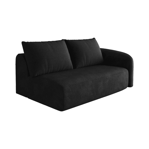 Sofá modular 160 x 90 x 85 cm - 2 lugares, estofado em chenille, confortável - Preto Sofá modular 160 x 90 x 85 cm - 2 lugares, estofado em chenille, confortável - Preto