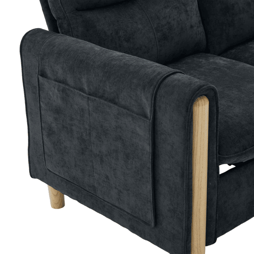 Sofá modular em U de 4 lugares, grande u2013 com duas otomanas com espaço de arrumação, pés de madeira, tecido de chenille, design modular confortável para a sala de estar familiar u2013 preto Sofá modular em U de 4 lugares, grande u2013 com duas otomanas com espaço de arrumação, pés de madeira, tecido de chenille, design modular confortável para a sala de estar familiar u2013 preto