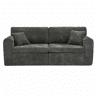 Sofá relax de 2 lugares - ideal para espaços pequenos, tecido de chenille macio, bolso lateral para revistas, porta-copos e almofadas - preto