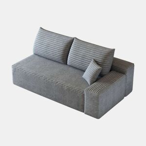 Sofá de 2 lugares 175 x 95 x 83 cm - Estofo em veludo cotelê, estilo modular - Cinzento