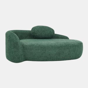 Sofá minimalista em tecido Teddy Fleece - Design arredondado, estofo macio com almofadas, ideal para a sala de estar, quarto e escritório - Verde