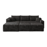 Sofá de canto L 241 cm - modular, assento profundo, estilo minimalista, sem montagem - preto