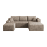 Sofá de canto em L com 241 cm - design moderno e minimalista, assento profundo, 3 lugares, sem montagem - Camel