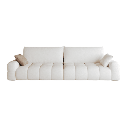 Sofá modular de 260 cm, 4 lugares u2013 modelo pronto a montar, assento profundo, espuma, sofá compactado para sala de estar u2013 Branco Sofá modular de 260 cm, 4 lugares u2013 modelo pronto a montar, assento profundo, espuma, sofá compactado para sala de estar u2013 Branco
