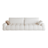 Sofá modular de 260 cm, 4 lugares u2013 modelo pronto a montar, assento profundo, espuma, sofá compactado para sala de estar u2013 Branco