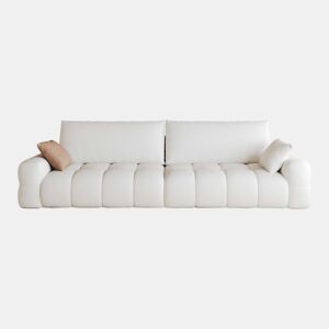 Sofá modular de 260 cm, 4 lugares u2013 modelo pronto a montar, assento profundo, espuma, sofá compactado para sala de estar u2013 Branco