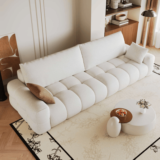 Sofá modular de 260 cm, 4 lugares u2013 modelo pronto a montar, assento profundo, espuma, sofá compactado para sala de estar u2013 Branco Sofá modular de 260 cm, 4 lugares u2013 modelo pronto a montar, assento profundo, espuma, sofá compactado para sala de estar u2013 Branco