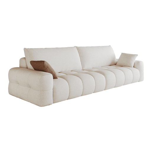 Sofá modular de 260 cm, 4 lugares u2013 modelo pronto a montar, assento profundo, espuma, sofá compactado para sala de estar u2013 Branco Sofá modular de 260 cm, 4 lugares u2013 modelo pronto a montar, assento profundo, espuma, sofá compactado para sala de estar u2013 Branco