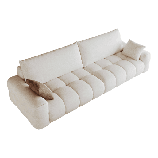 Sofá modular de 260 cm, 4 lugares u2013 modelo pronto a montar, assento profundo, espuma, sofá compactado para sala de estar u2013 Branco Sofá modular de 260 cm, 4 lugares u2013 modelo pronto a montar, assento profundo, espuma, sofá compactado para sala de estar u2013 Branco