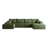 Sofá modular de canto de 340 cm, 4 lugares - chaise longue em L, assento profundo, sem montagem, sofá compactado - Verde