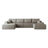Sofá modular de canto de 340 cm - 4 lugares, chaise longue em L, assento profundo, sem montagem - Camel