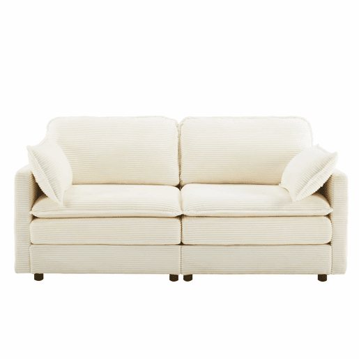Sofá de 2 lugares - design minimalista, confortável e espaçoso, para a sala de estar ou o quarto - branco Sofá de 2 lugares - design minimalista, confortável e espaçoso, para a sala de estar ou o quarto - branco
