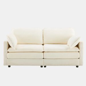 Sofá de 2 lugares - design minimalista, confortável e espaçoso, para a sala de estar ou o quarto - branco