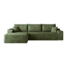 Sofá modular de canto de 270 cm - 3 lugares, chaise longue em L, assento profundo, sem montagem - Verde
