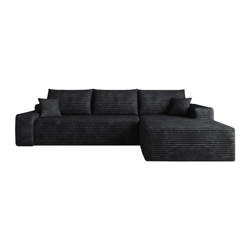Sofá modular de canto de 270 cm - chaise longue em L, assento profundo, sem montagem, modular compactado - Preto Sofá modular de canto de 270 cm - chaise longue em L, assento profundo, sem montagem, modular compactado - Preto
