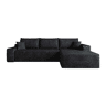 Sofá modular de canto de 270 cm - chaise longue em L, assento profundo, sem montagem, modular compactado - Preto