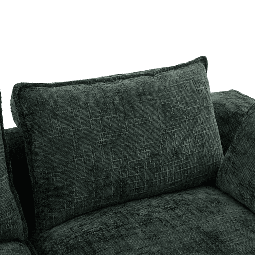 Sofá modular de 3 lugares + pufe para os pés de 3 lugares u2014 com almofadas, porta-copos, bolsos laterais, espuma e núcleo de molas, design modular, chenille u2014 verde escuro Sofá modular de 3 lugares + pufe para os pés de 3 lugares u2014 com almofadas, porta-copos, bolsos laterais, espuma e núcleo de molas, design modular, chenille u2014 verde escuro