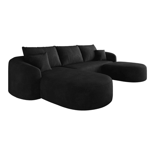 Sofá de canto modular em U, 266 cm u2013 estofo em espuma, sofá sem estrutura, não montado, 3 lugares u2013 Preto Sofá de canto modular em U, 266 cm u2013 estofo em espuma, sofá sem estrutura, não montado, 3 lugares u2013 Preto