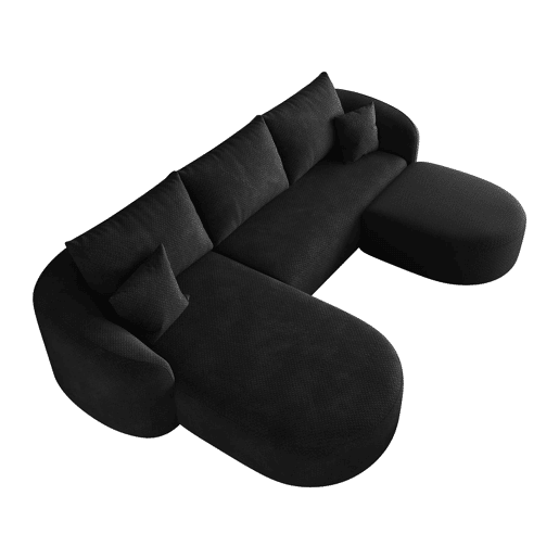 Sofá de canto modular em U, 266 cm u2013 estofo em espuma, sofá sem estrutura, não montado, 3 lugares u2013 Preto Sofá de canto modular em U, 266 cm u2013 estofo em espuma, sofá sem estrutura, não montado, 3 lugares u2013 Preto